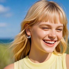 CUPENDA Airplane Earrings Sterling Silver Airplane Hoop Cloud Earrings Jewellery Flight Attendant Gifts for Stewardess Flight Attendants Pilots Travelers