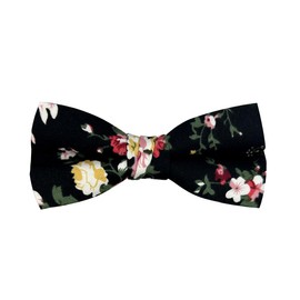 BEWDIO Cotton Bow Ties for Boys Pre Tied Toddler Adjustable Kids Baby Black Bowties for Wedding Party(63-15M)