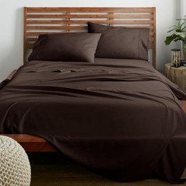 American Home Collection Twin Size Sheet Set - 16-Inch Deep Pocket - Ultra Soft Microfiber Bed Sheets - Breathable, Wrinkle Free, Easy Care - Oeko-Tex Certified (Twin, Brown)