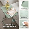 Keepo Metal TV Tray with Wheels/Casters, Side End Table, Adjustable