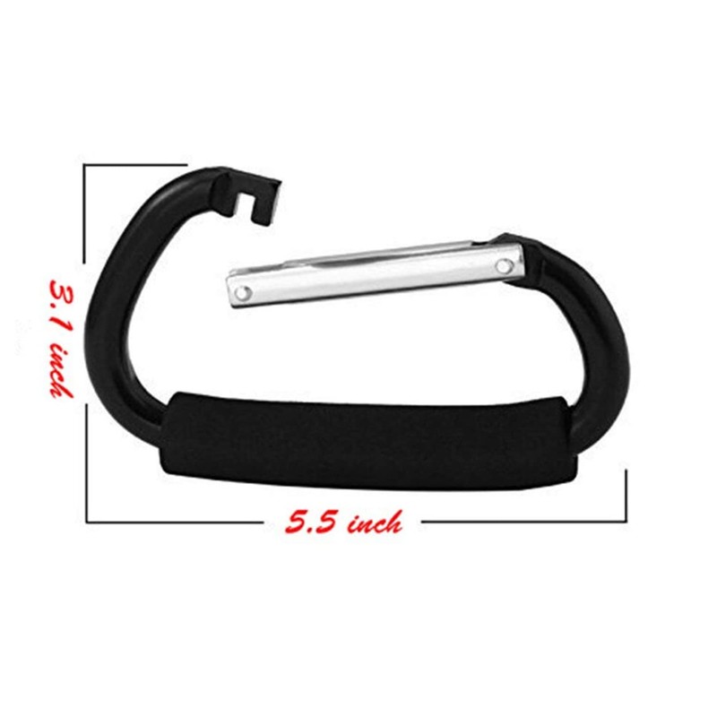 2 Packs Large Stroller Hooks, Aluminum Grocery Bag Handle Organizer