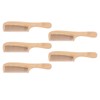 5pcs Bamboo Hair Comb Anti Statics Round Teeth Fragrance Wide