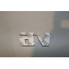 uxcell Silver Tone Metal V6 Pattern Adhesive Badge Emblem Sticker