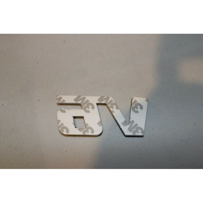 uxcell Silver Tone Metal V6 Pattern Adhesive Badge Emblem Sticker