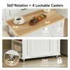 Rolling Kitchen Island with Trash Can Cabinet, 6-Tier Spice Rack,