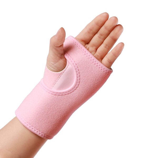 yeloumiss Wrist Splint Support Brace Compression Wrist Brace Elastic Adjustable Carpal Tunnel Support with Metal Strip for Sports, Fitness, Arthritis, Tendonitis One Size Single (Left Hand, Pink)