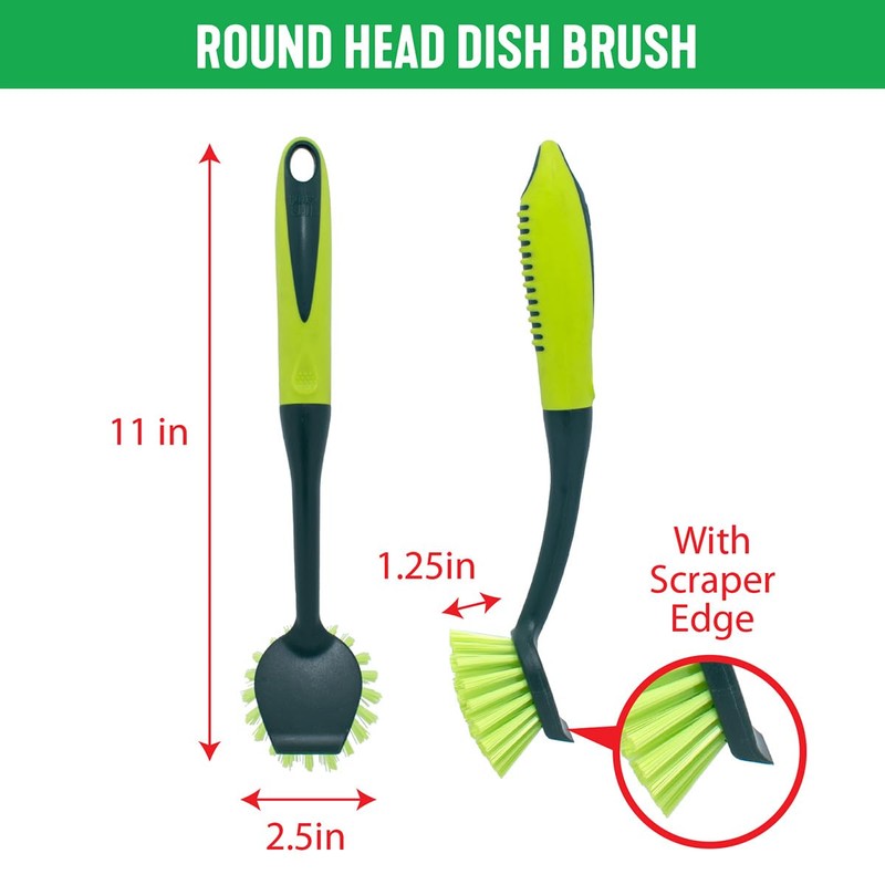 Pine-Sol Scrub Brush Set - Long Handle Cleaning Brushes with