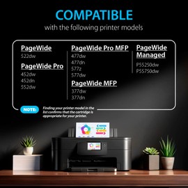 Smart Ink Compatible Ink Cartridge Replacement for HP 972X 972 X (2 Black Pack) to use with PageWide Pro 477dw 577dw 452dw 477dn 452dn 577z 552dw P55250dw Printers