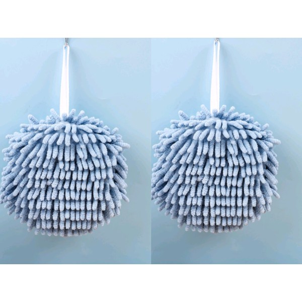 ASEANAO 2 PCS Chenille Hanging Hand Towels Quick Dry Hanging