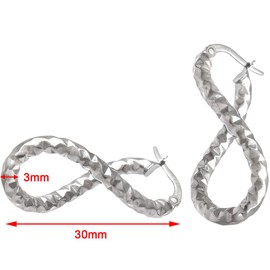 Citerna Women's 9ct White Gold Diamond Cut Oval Twist Hoop Earrings