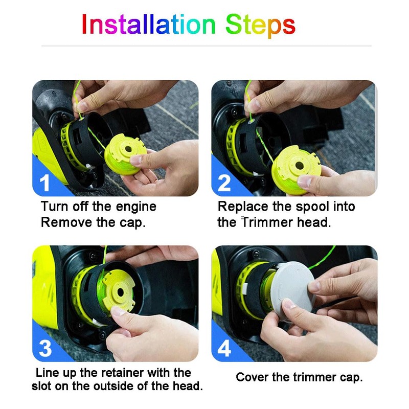 WADY Pack of 4 Grass Trimmer Spool Cap, Trimmer Spool