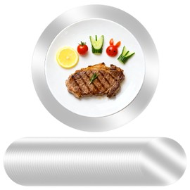 Tomeurperf 60 Pcs Silver Paper Placemats, 13 Inch Disposable Placemat Round Table Place Mats Decorative Paper for Birthday Party Wedding Banquet - Silver