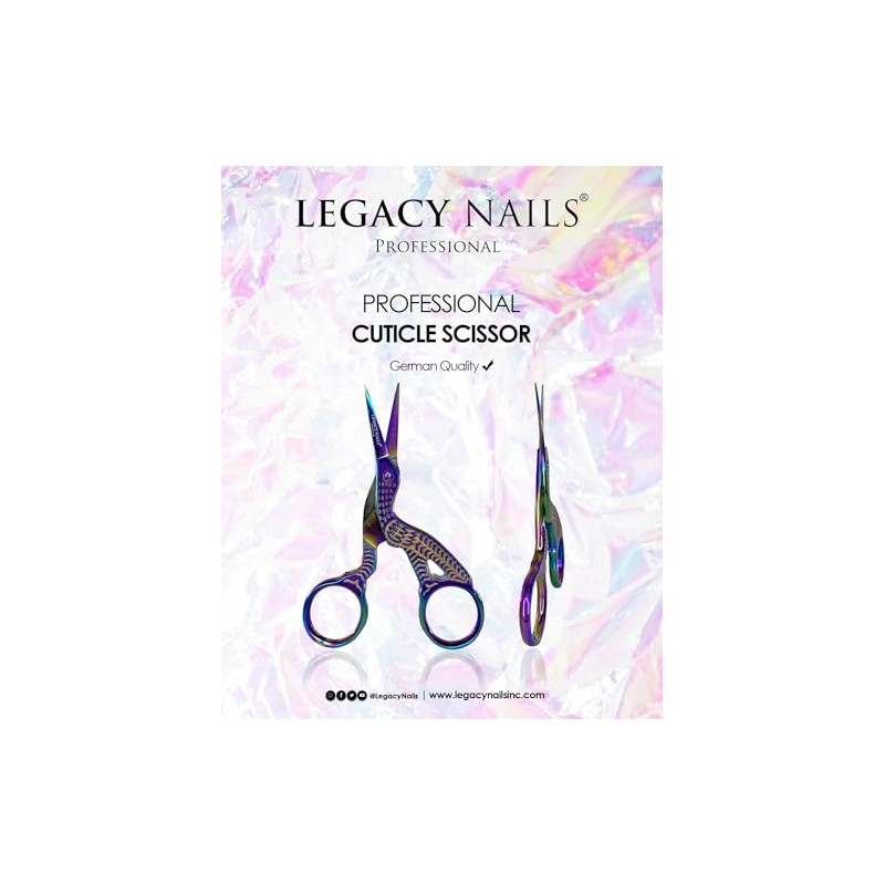 Legacy Nails - Tijera profesional para cutículas multicolor de acero