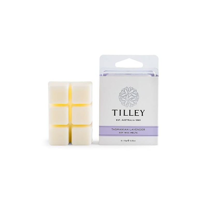 Tilley Classic White Tasmanian Lavender Square Soy Wax Melts 60