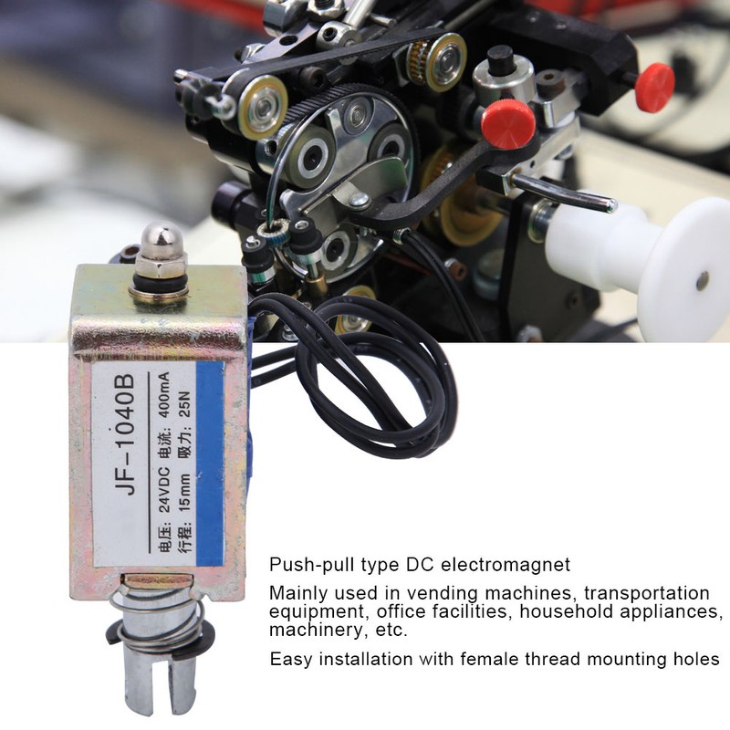 JF-1040B 25N 24V DC Electromagnet Push Pull Type Solenoid Electromagnet