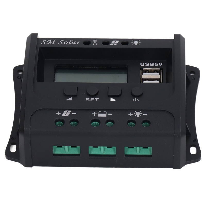 Solar Panel Controller 3 Stage PWM Charging Intelligent Microcontroller ABS