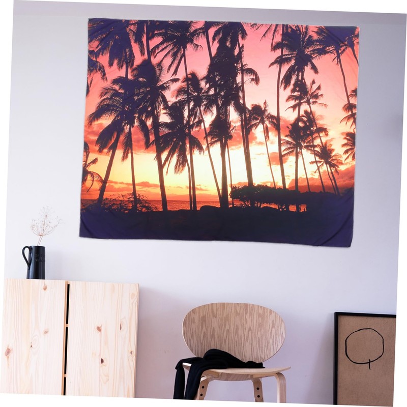 Operitacx 1Set Creative Summer Beach Tree Wall Tapestry Vibrant Hawaiian
