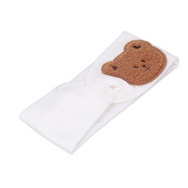 Adorable Cartoon Bear Baby Headbands, Soft and Stretchy Cotton Infant Headwear for Babies 0-8 Years Old (White)