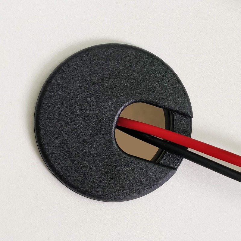 TTSAM Desk Grommet Desk Hole Covers 2 Inch Black Plastic