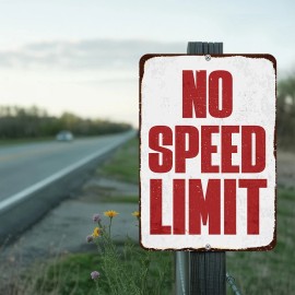 No Speed Limit Signs Vintage Reproduction Funny Garage Man Cave Boys Room Decor