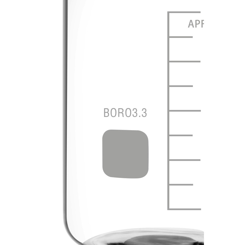 Rocwing 25+50+100+250+500ml Boro 3.3 Glass Graduated Measuring Beaker for Lab