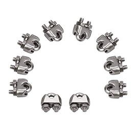 URBEST 20PCS M3 Stainless Steel Wire Rope Cable Clip Clamp 1/8"