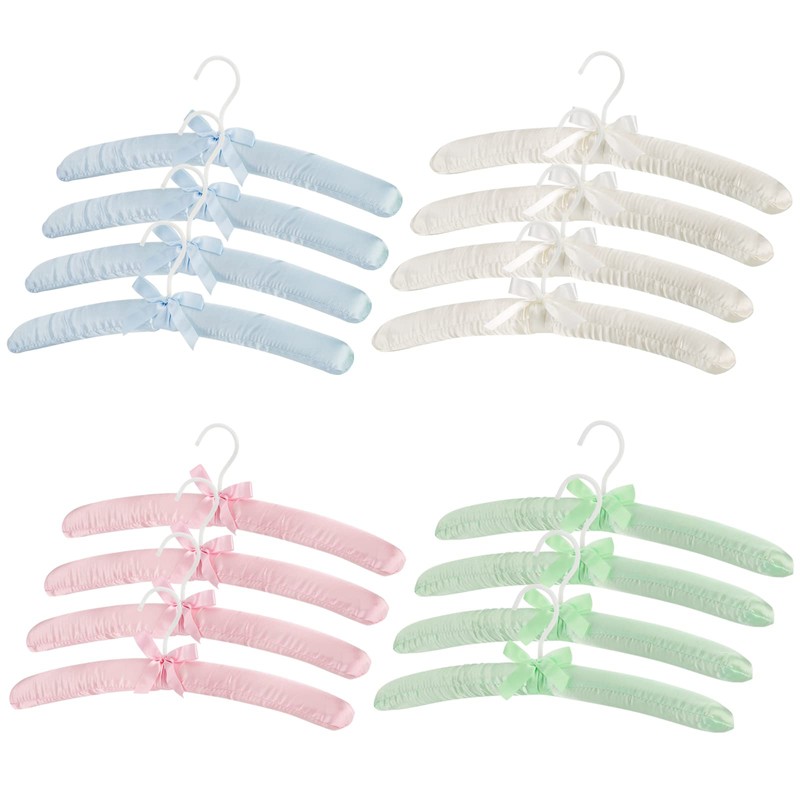 Tosnail 12 Pack Satin Padded Hangers Foam Padded Hangers Dress