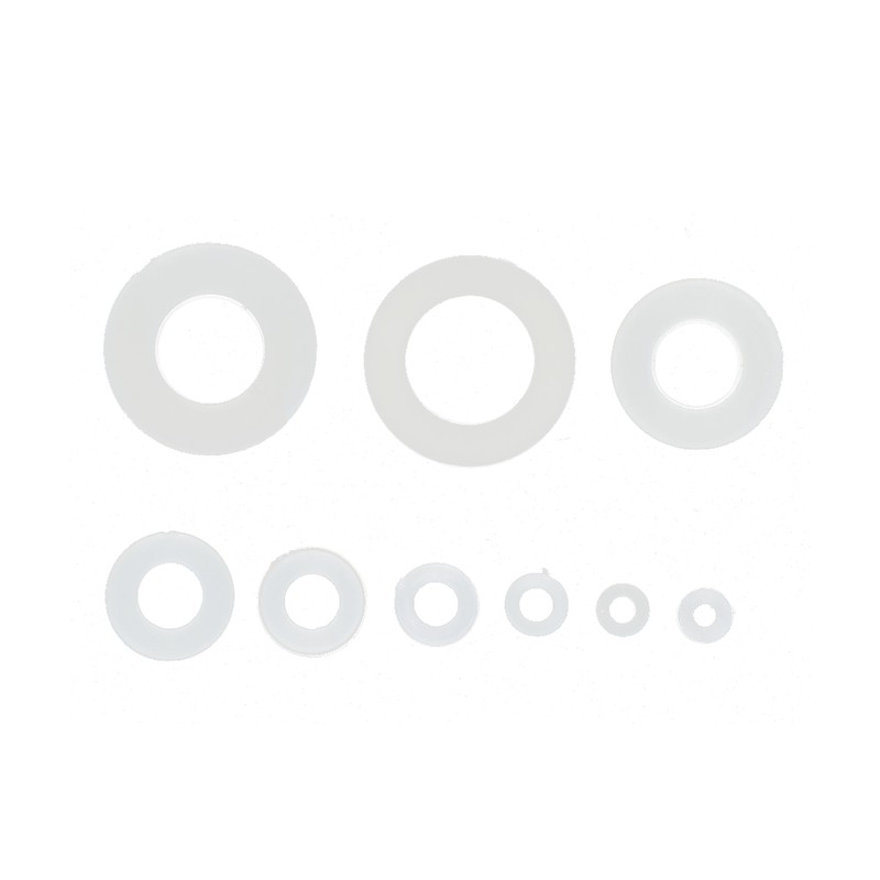 600Pcs Flat Washer 9 Sizes White Nylon Gasket Assortment Kit