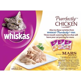 WHISKAS PURRFECTLY Chicken Variety Pack Wet Cat Food 3 Ounces (10-Counts) by Whiskas Wet Food