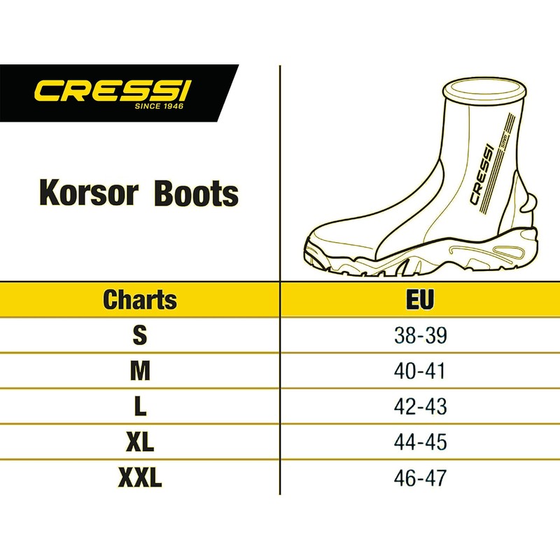 Cressi Unisex Korsor Semi-rigid 5mm Boots with semi rigid sole