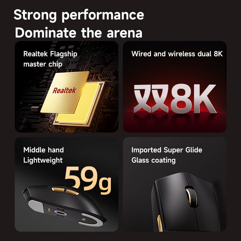 Hyekit MCHOUSE K7 Ultra Wireless Esports Gaming Mouse with Magnetic