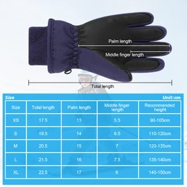QKURT Kids Ski Gloves, Children's Winter Warm Snow Gloves Waterproof Thick Children's Gloves Mittens with Astronaut Pattern for Boys Girls