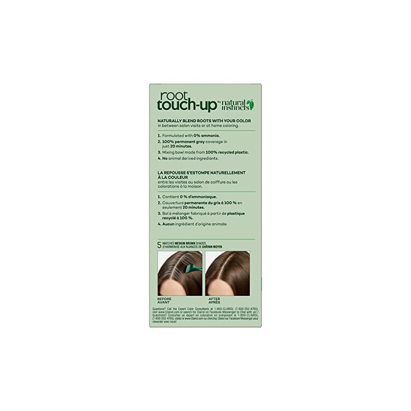 Clairol Root Touch-Up by Natural Instincts Permanent Hair Dye, 5