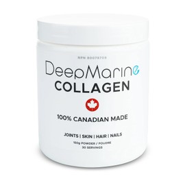 DeepMarine Collagen 100% péptidos de colágeno hechos en Canadá, polvo de colágeno capturado en la naturaleza, colágeno marino hidrolizado, suministro de 30 días, sin gluten, sin sabor, sin olor, apto para Keto y Paleo