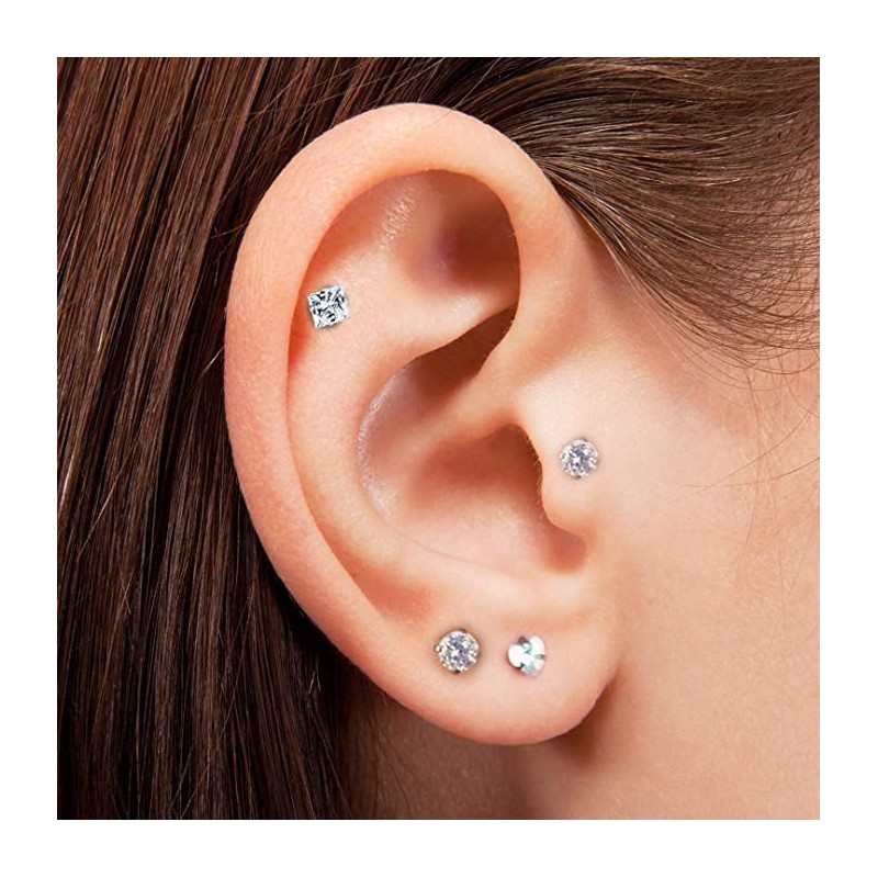 LAURITAMI Bioflex Lip Piercing Labret Stud 6 mm 8 mm