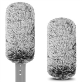 Geekria for Creators Furry Windscreen for 0.8'' (20mm) Diameter Shotgun Microphone, Mic DeadCat Wind Cover Muff, Fluff Cover Windshield Compatible with BOYA, Rode (14cm / 2 Pack)