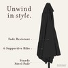 Punchau 6 Ft Outdoor Patio Umbrella, Easy Open/Close Crank and