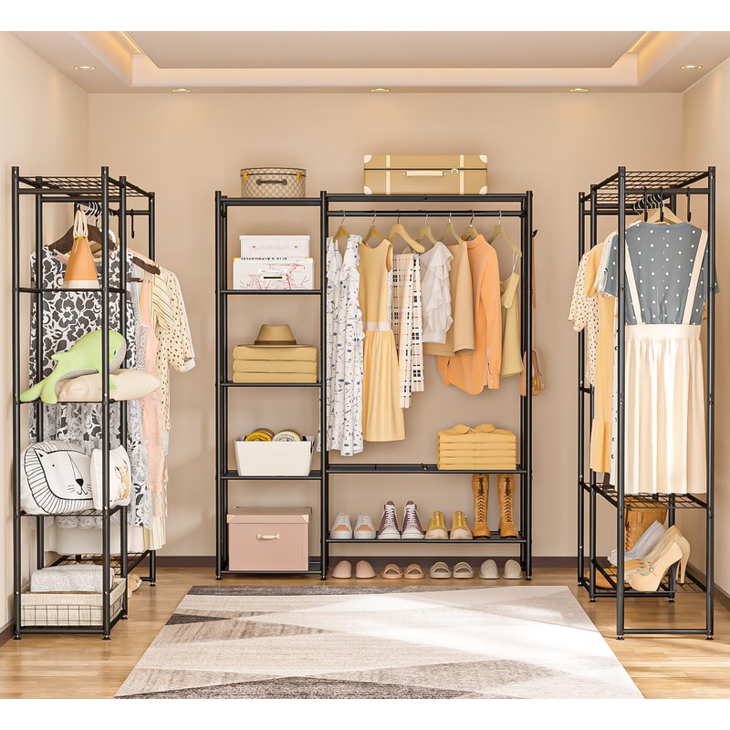 Wardrobe Closet, Portable Clothing Rack for Hanging Clothes, Free Standing