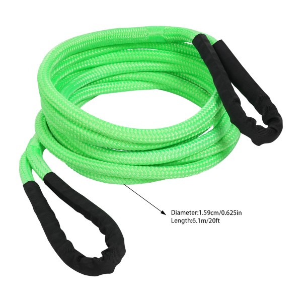 Unbranded Green 15100lbs Long Towing Rope Elasticity Recovery Rope Kit