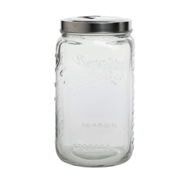 Mason Craft & More Airtight Kitchen Food Storage Clear Glass Pop Up Lid Canister, Extra Large 4.6 Liter Pop Up Canister