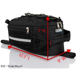 Chase Harper USA 650S Strap Mount Tank Bag, Water-Resistant, Tear-Resistant, Industrial Grade Ballistic Nylon with Anti-Scratch Rubberized Polymer Bottom, Adjustable strap mounting