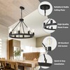 NILSE Wagon Wheel Chandelier Farmhouse 24-Inch, 8-Light Modern Black Chandelier