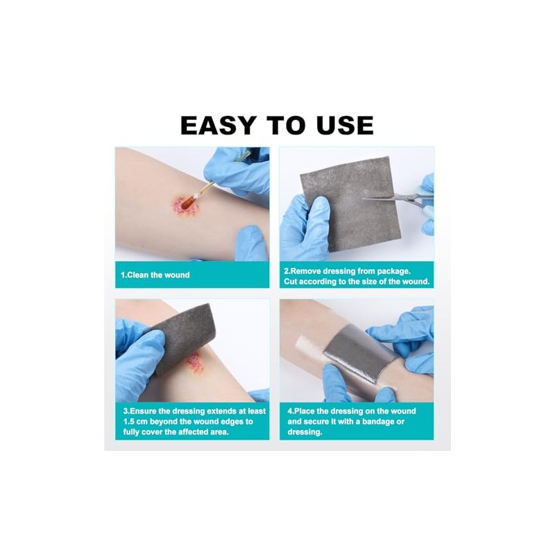 Ag Silver Calcium Alginate Wound Dressing 4" x 4", Non