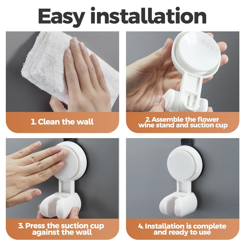 Shower Head Holder, Strong Suction Cup Shower Bracket,Height Adjustable Lightweight