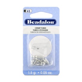 Beadalon Crimp Tubes, Size #3, Silver Plated, 1.5 g, Approx. 51 pc
