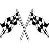 Crossed Checkered Racing Flags Auto Car Racing Motorcycle Helmet Decal