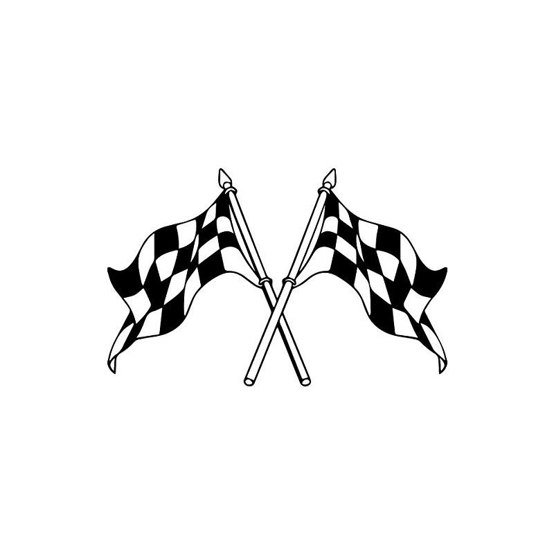 Crossed Checkered Racing Flags Auto Car Racing Motorcycle Helmet Decal