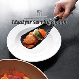 Silicone Head cooking & Serving Spoon + Slotted Spatula Set: Cookling Utensil with Long Wooden Handles, Heat Resistant Cookware, Protects Surfaces with Gentle Head Design