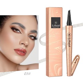 HOUSN Eyebrow Pencil, Liquid Eyebrow Pencil, Four-Point Pen Head, Waterproof and Anti-Sweat, Create Natural-Looking Eyebrows (03#Grey)