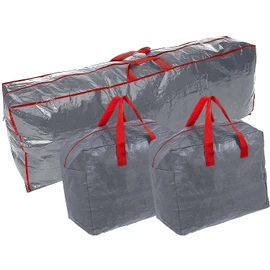 Ram® 3 X GREY Extra Large Christmas Tree Storage Bag With 2 x Christmas Decorations Bag For Baubles, Tinsel, String Lights